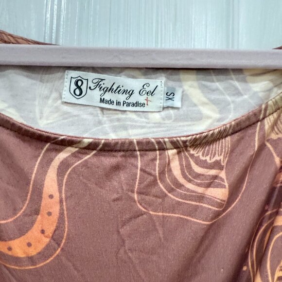 NWOT brown shell off the shoulder top sz XS NEW - Picture 2 of 3